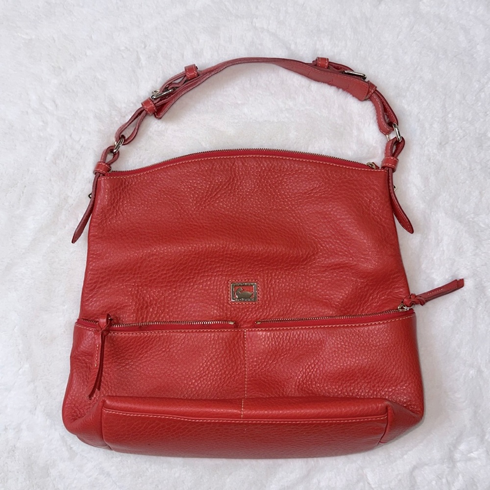 Dooney & Bourke‎ Dillen Pebbled Leather Zipper Pocket Sac Hobo Orange